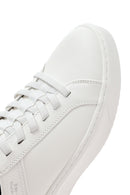 Skechers Men's White Court Break Lace-Up Chunky Sole Leather Sneakers | Derimod