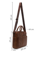 Male Brown Long Strap Leather Briefcase | Derimod