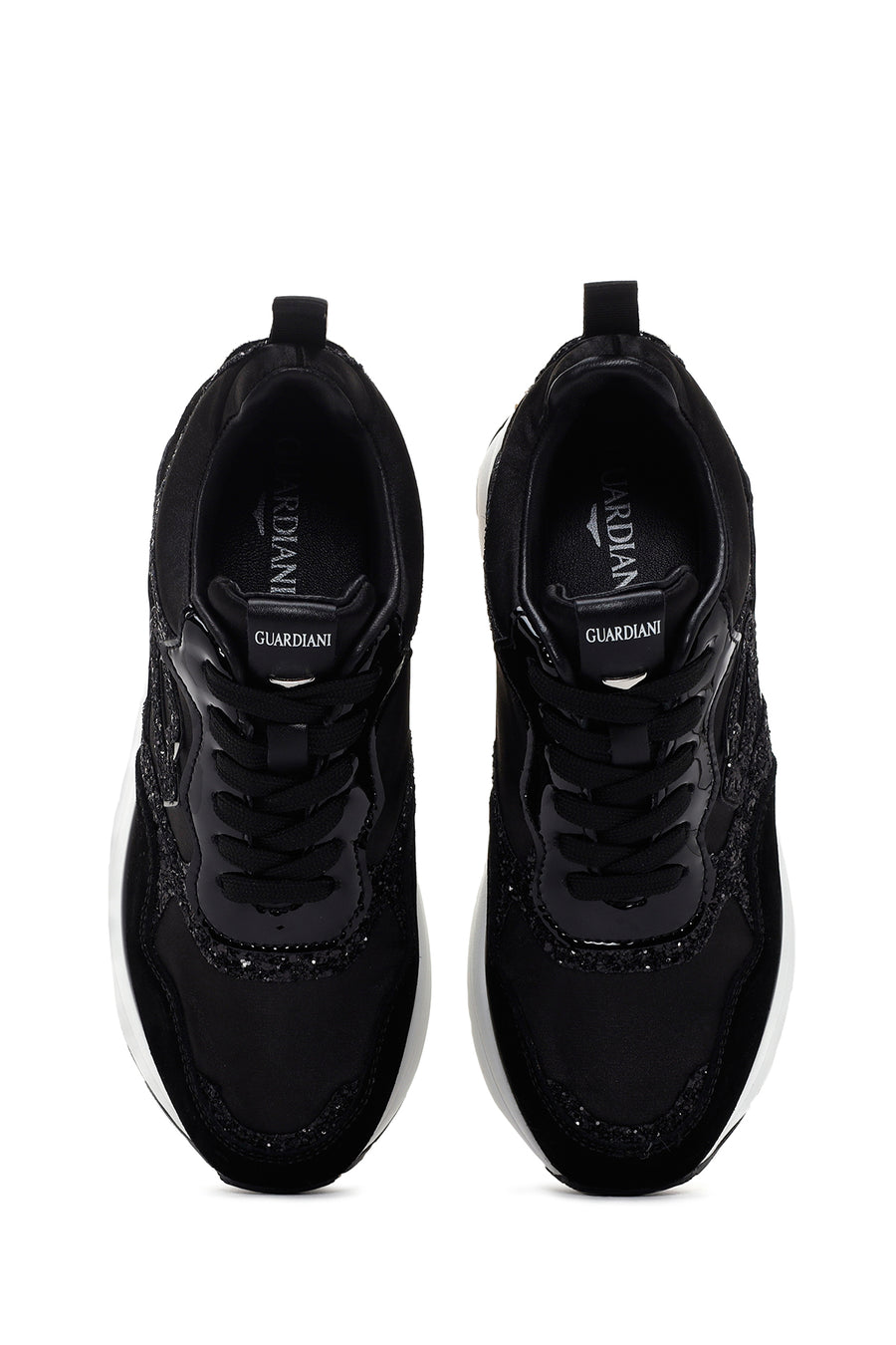 Alberto Guardiani Women's Black Louise Thick Soled Leather Sneaker