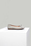 Gray Women's Leather Ballerinas | Derimod