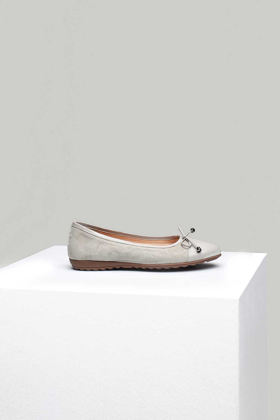 Gray Women's Leather Ballerinas