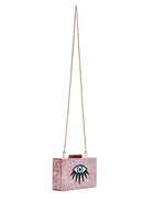 Women's Pink Long Chain Strap Mini Evening Box Bag | Derimod