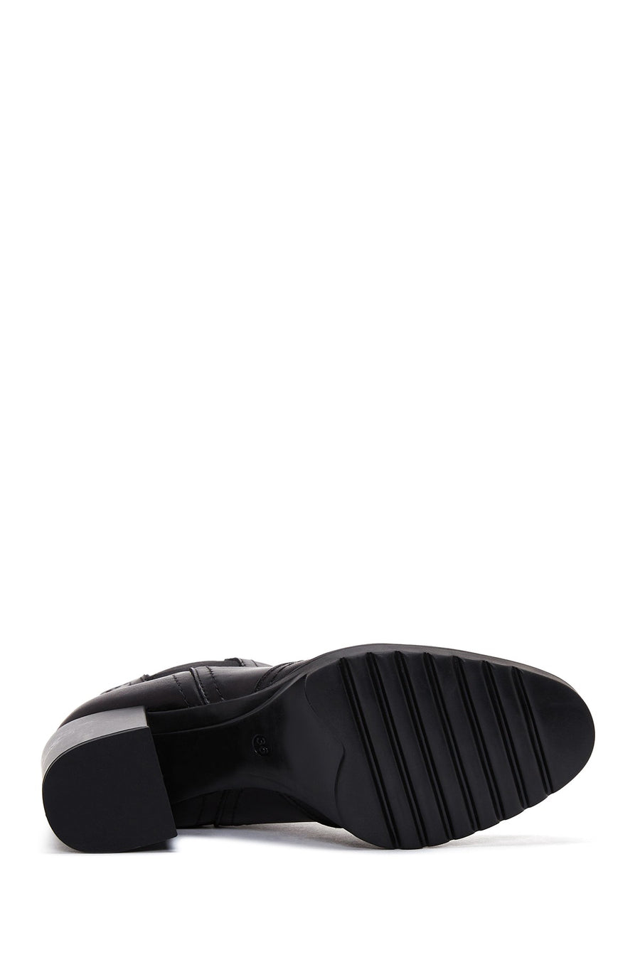 Women's Black Leather Heeled Chelsea Boots