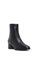 Woman Black Zippered Low Heeled Shoes Leather Boat | Derimod