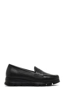 Kadın Siyah Dolgu Topuklu Deri Comfort Loafer | Derimod