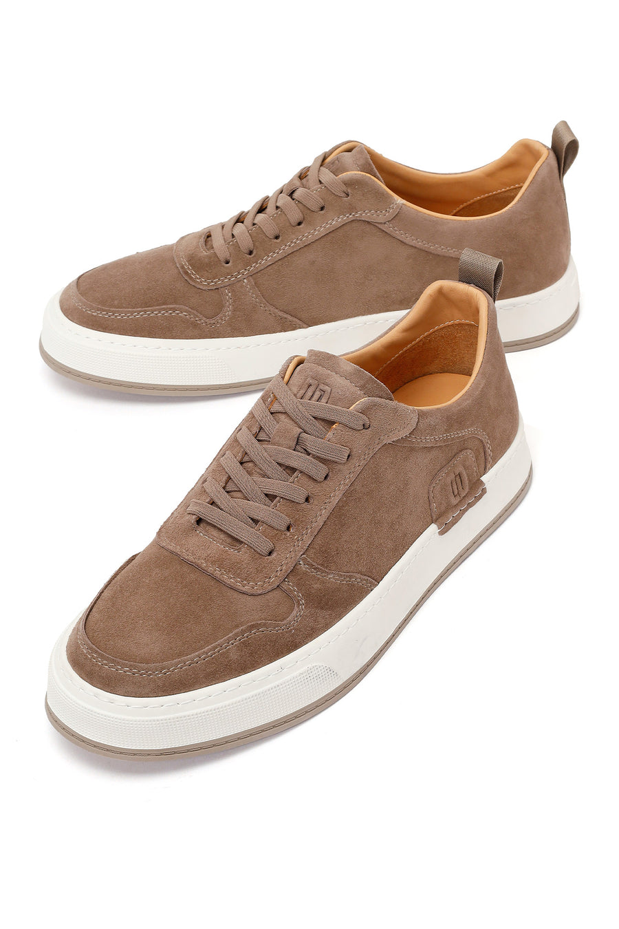 Erkek Vizon Bağcıklı Kalın Tabanlı Süet Deri Sneaker