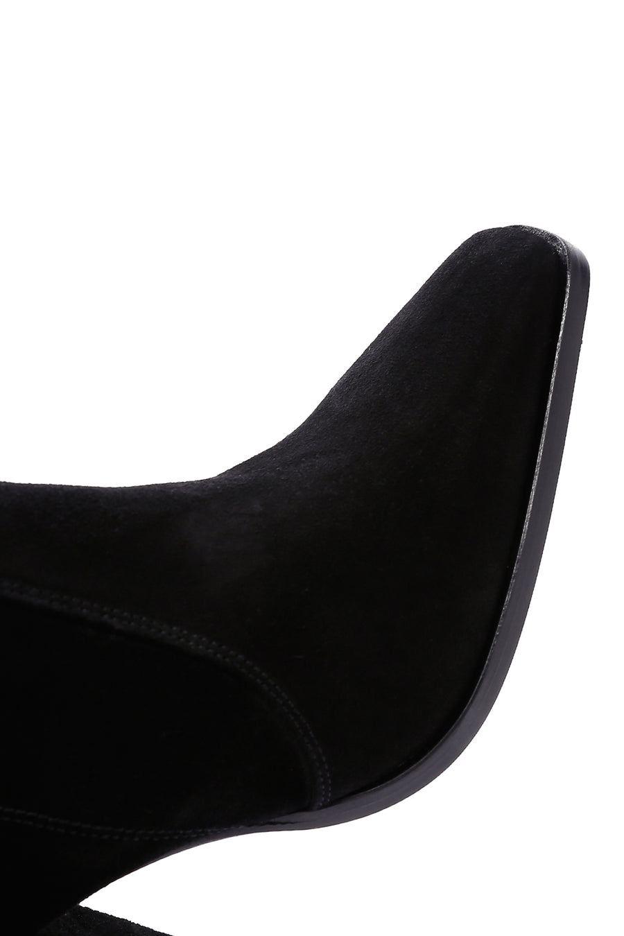 Women's Black Suede Leather Heeled Boots
