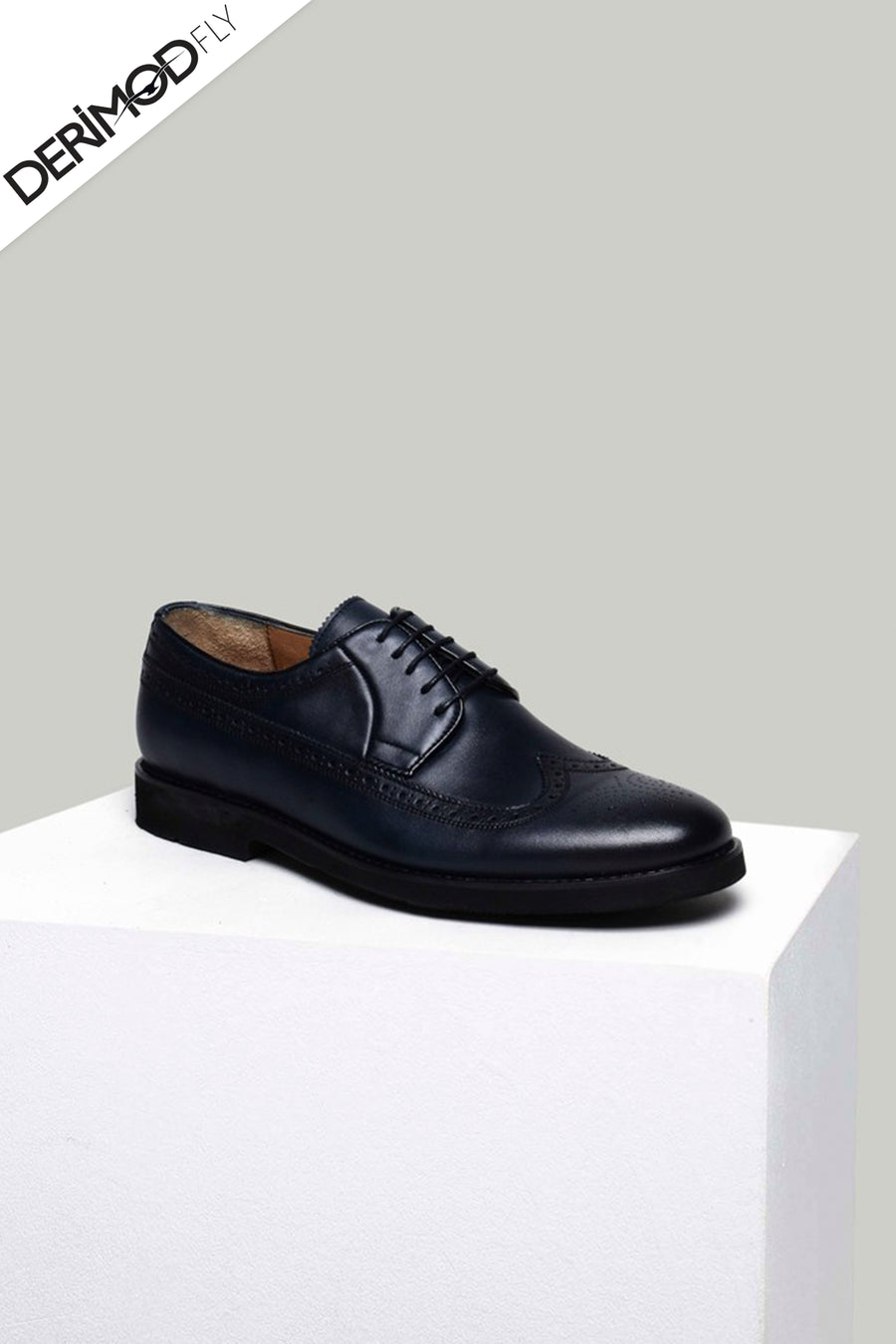 Navy Blue Men's Leather Shoes
