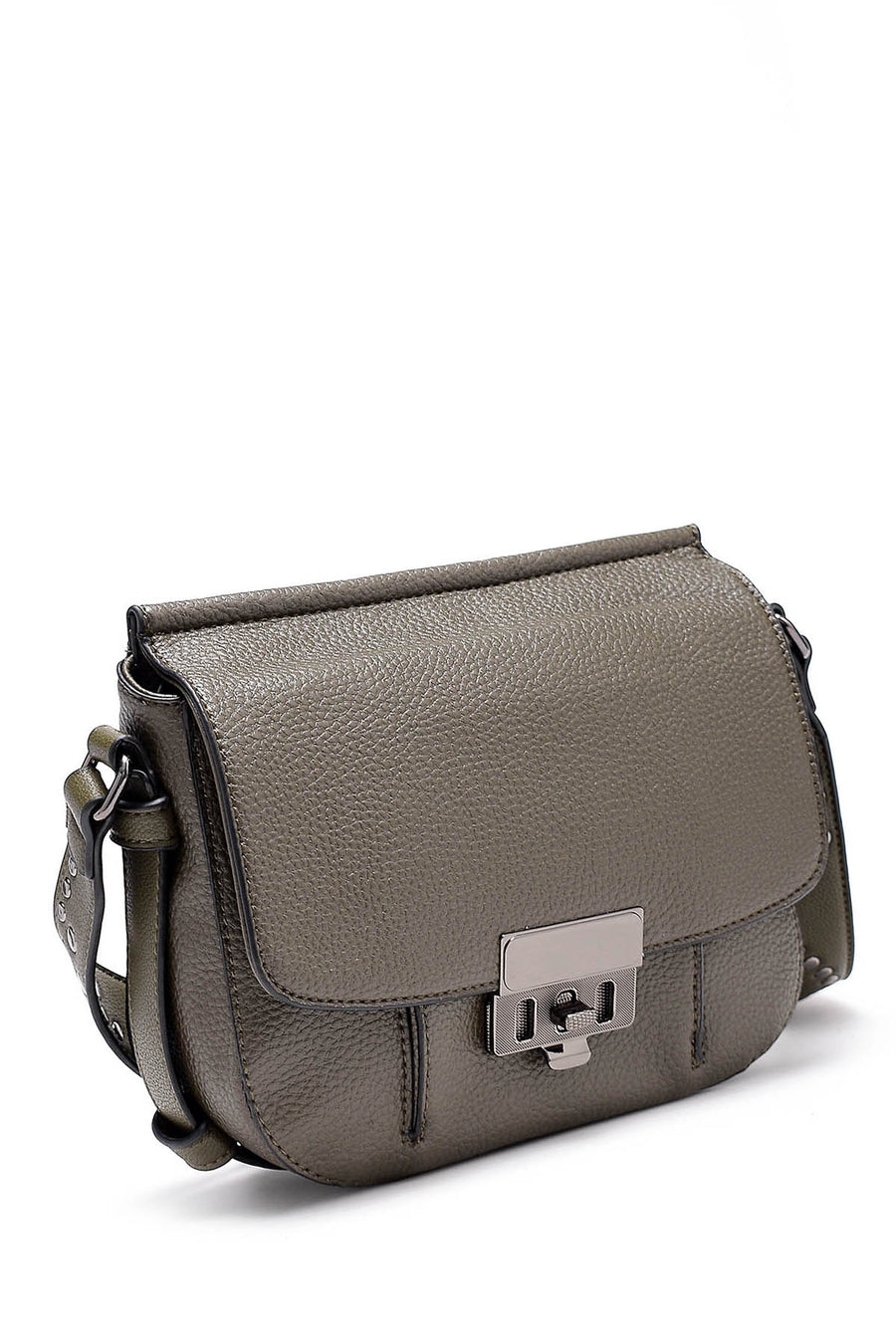 Women's Green Faux Leather Shoulder Bag