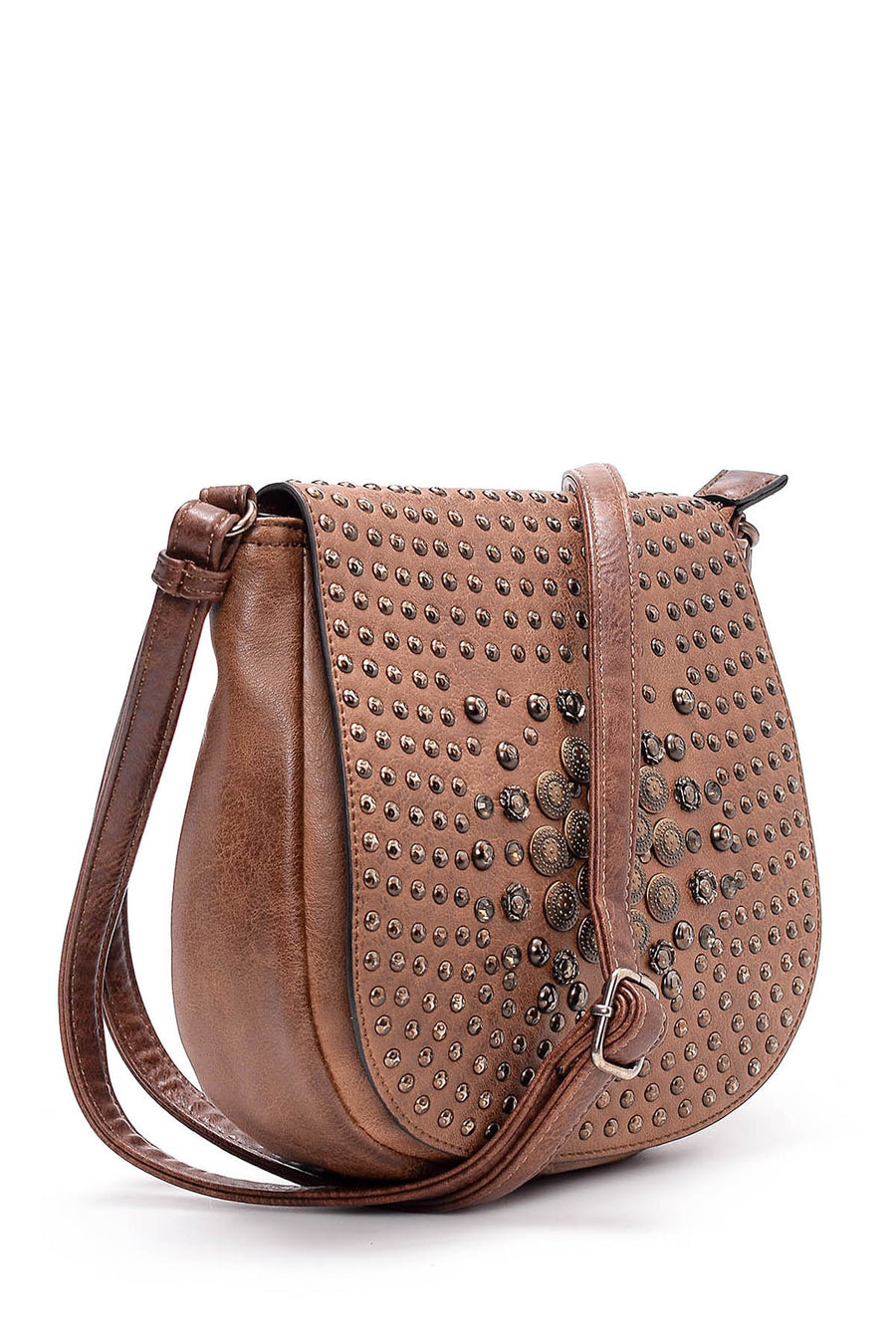 Women's Camel Synthetic Leather Shoulder Bag