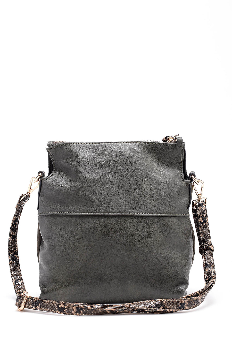 Women Green Synthetic Leather Crossbody Bag