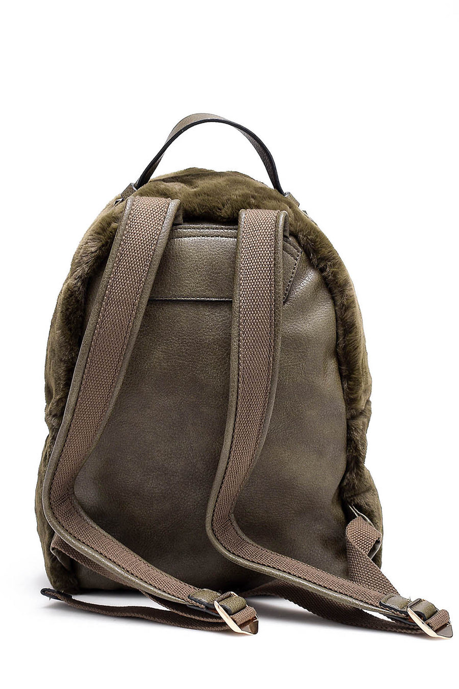 Women's Green Fabric Backpack