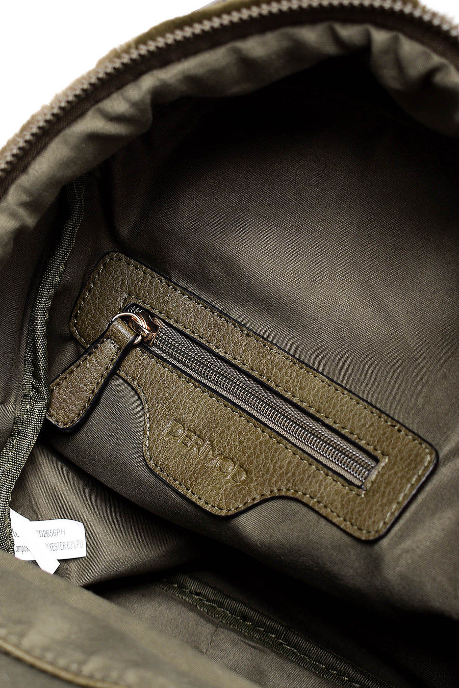 Women's Green Fabric Backpack