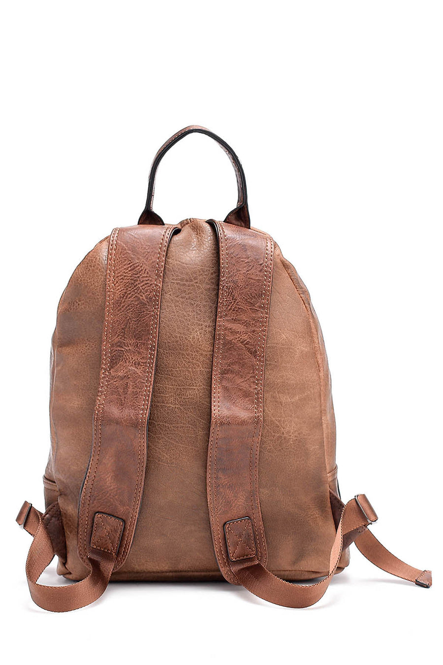 Women's Camel Synthetic Leather Backpack
