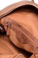 Women's Camel Synthetic Leather Backpack | Derimod