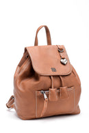 Women's Camel Synthetic Leather Backpack | Derimod