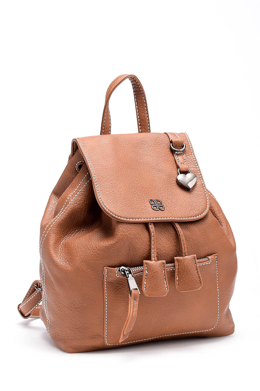Women's Camel Synthetic Leather Backpack