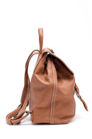 Women's Camel Synthetic Leather Backpack | Derimod