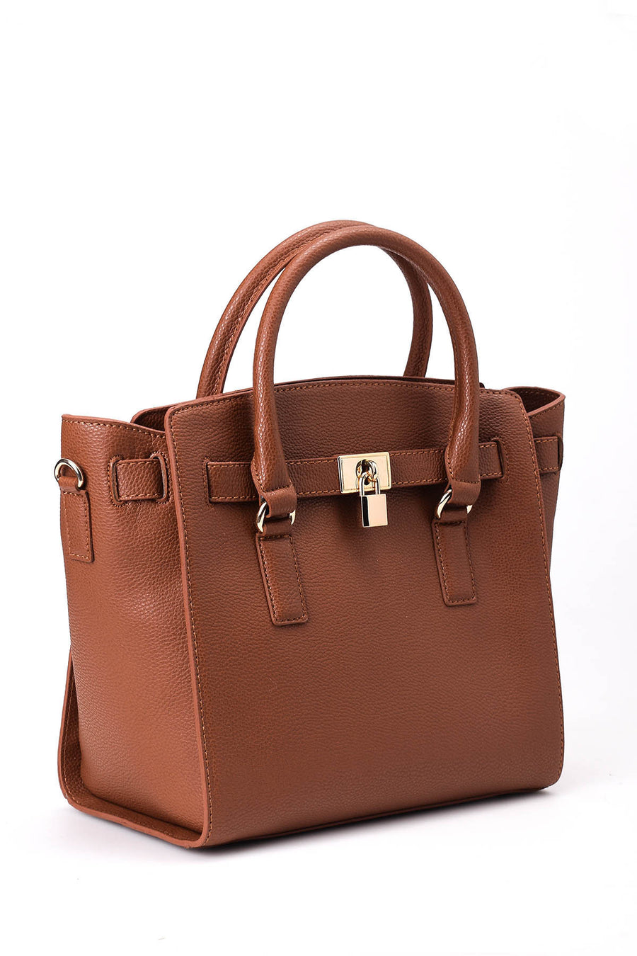 Women's Tan Faux Leather Shoulder Bag