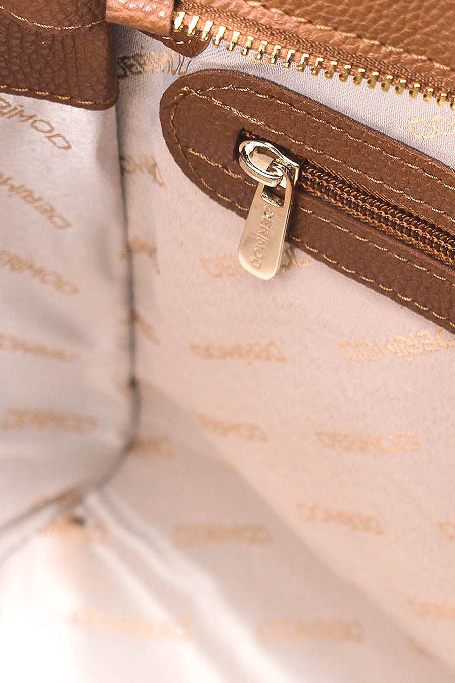 Women's Tan Faux Leather Shoulder Bag