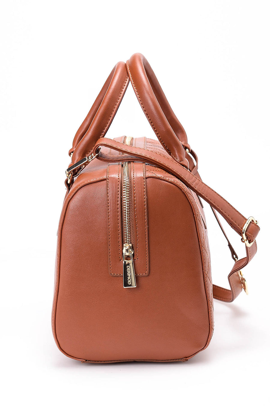 Women's Tan Synthetic Leather Shoulder Bag