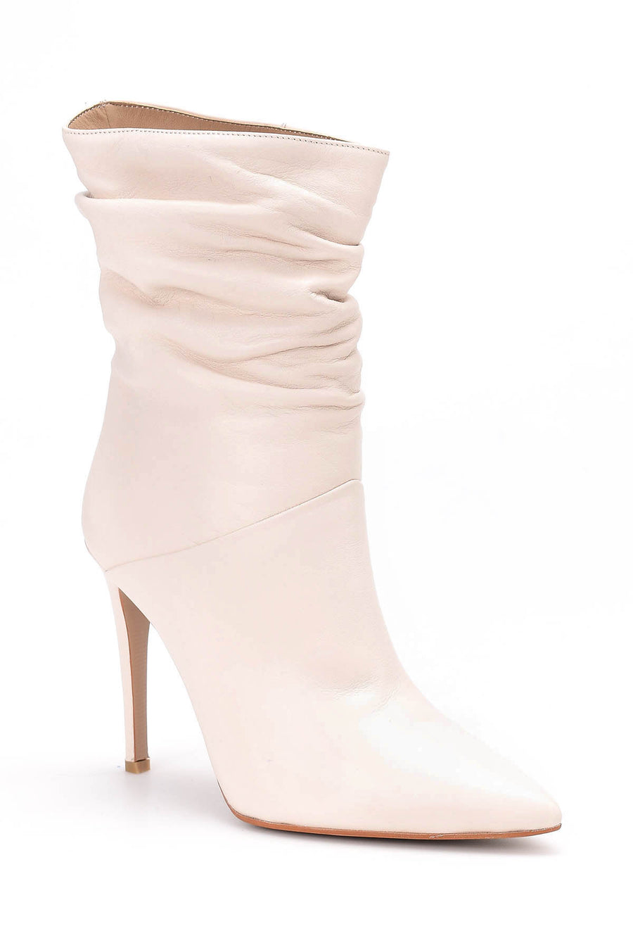 Women's Beige Leather Boots