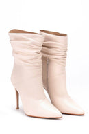 Women's Beige Leather Boots | Derimod
