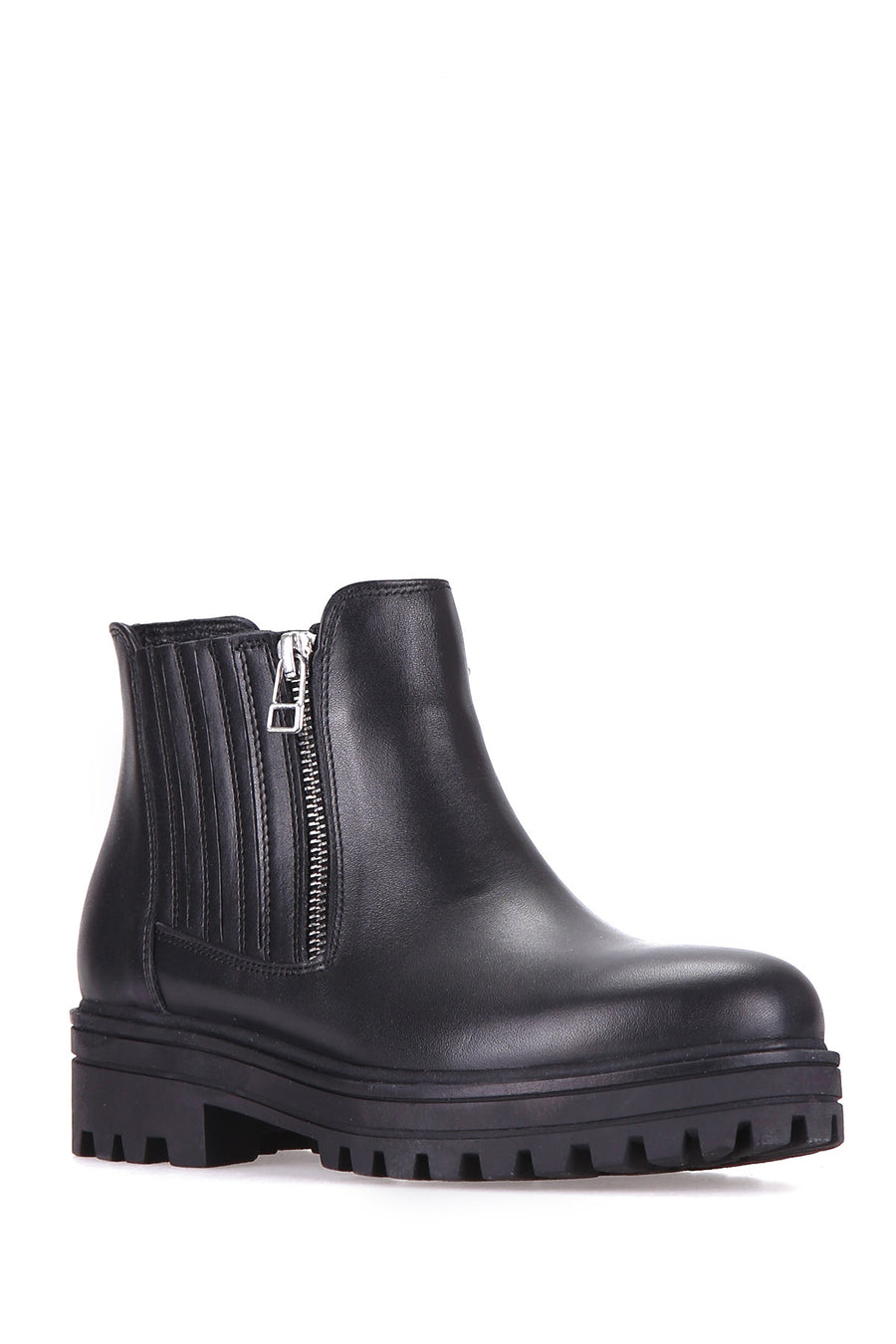 Zippered Women's Leather Boots