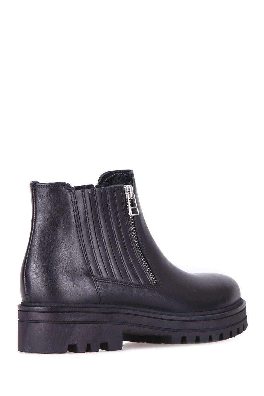 Zippered Women's Leather Boots
