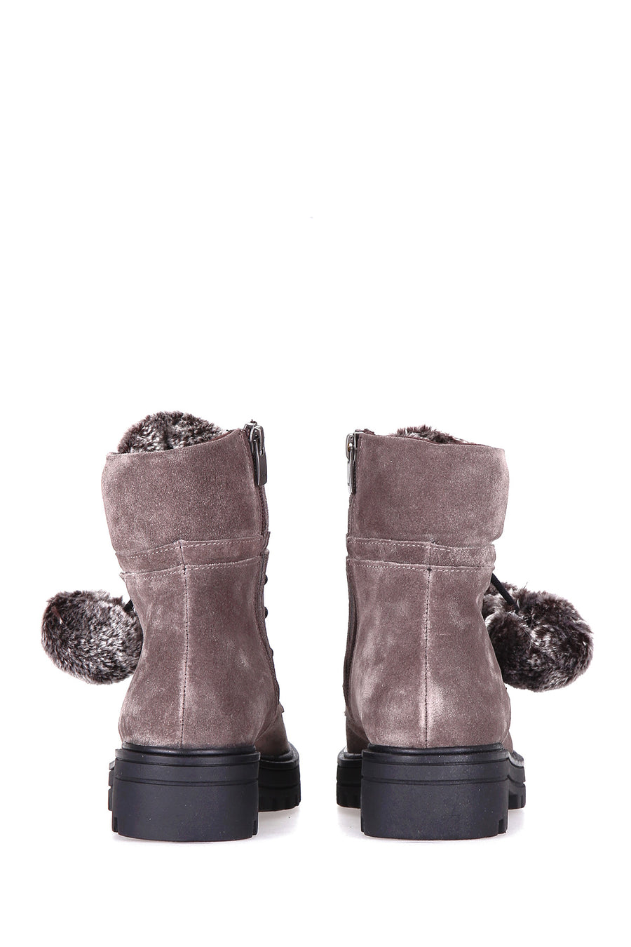 Women's Suede Boots with Pompom