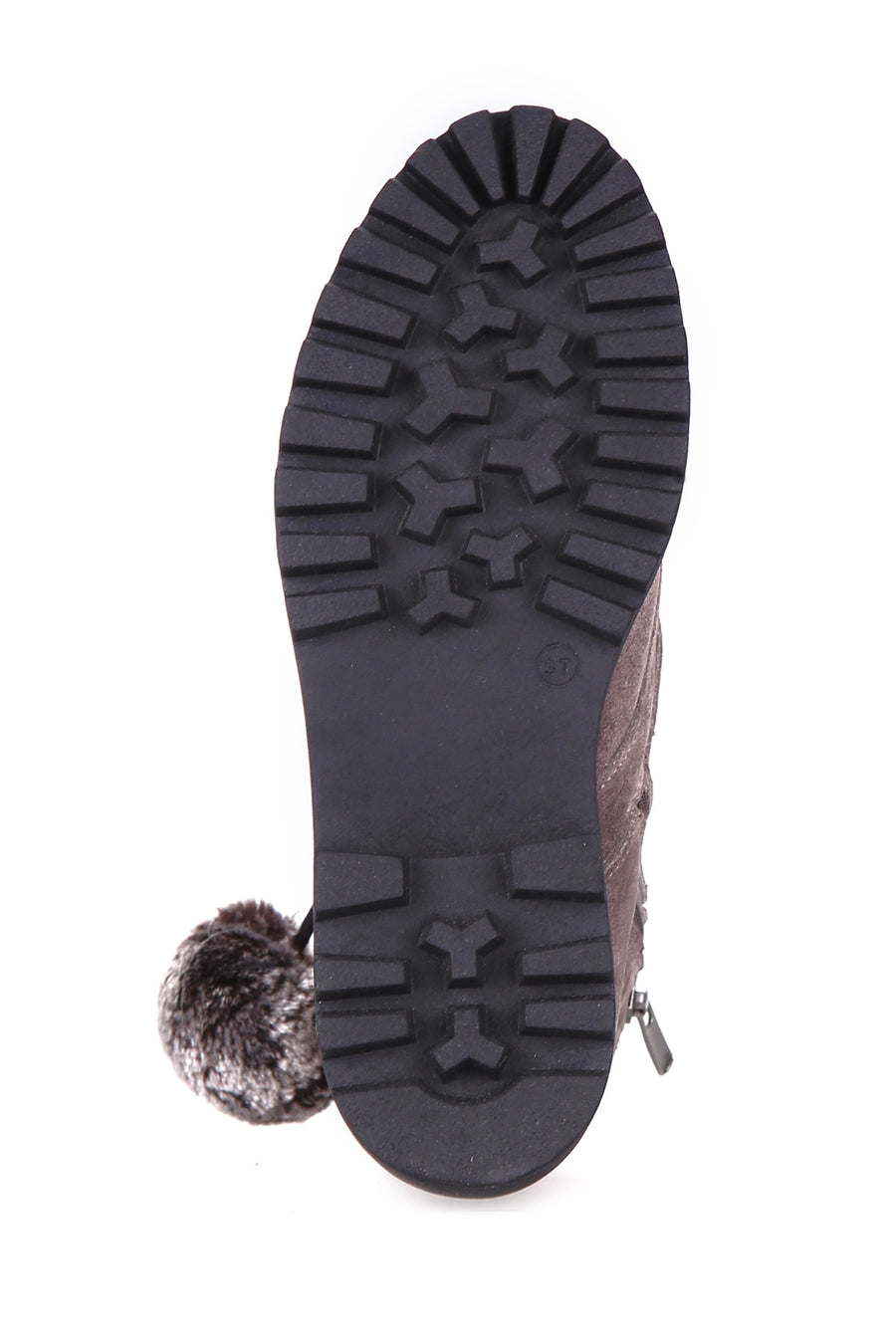 Women's Suede Boots with Pompom