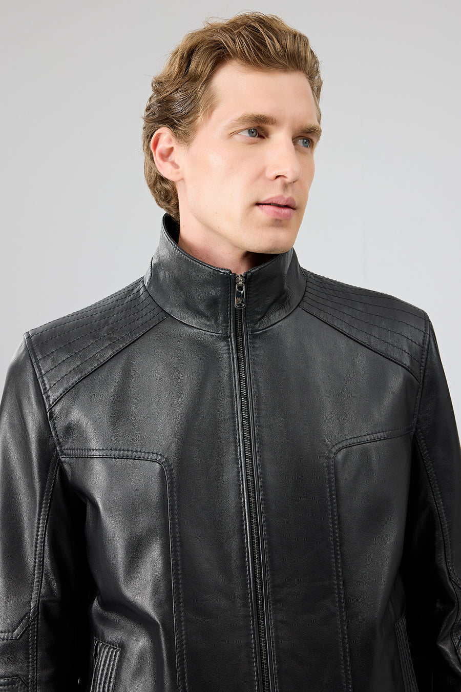 Alfred Men's Black Leather Jacket