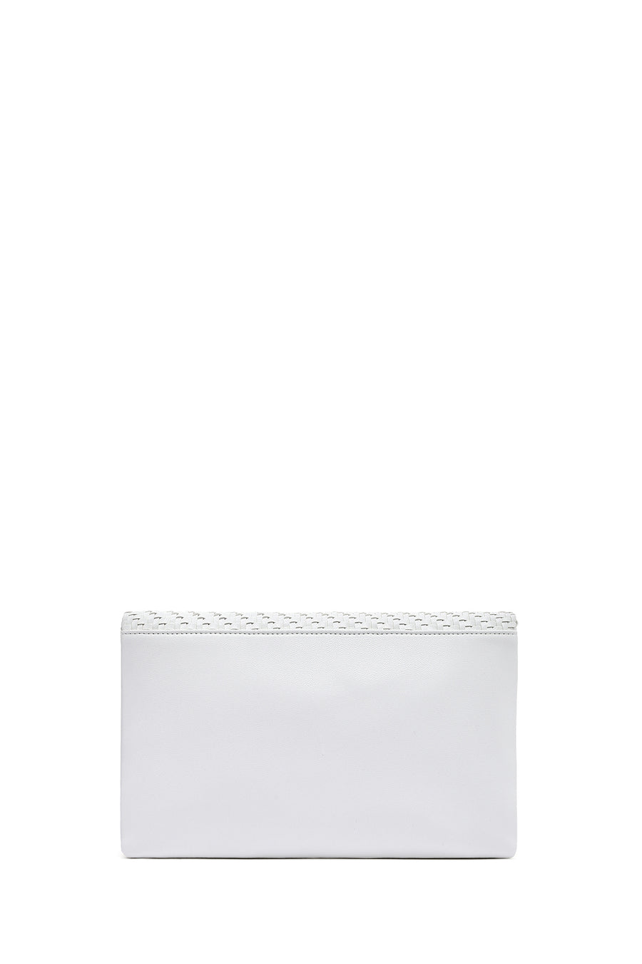 Women's White Long Chain Strap Braided Clutch Bag
