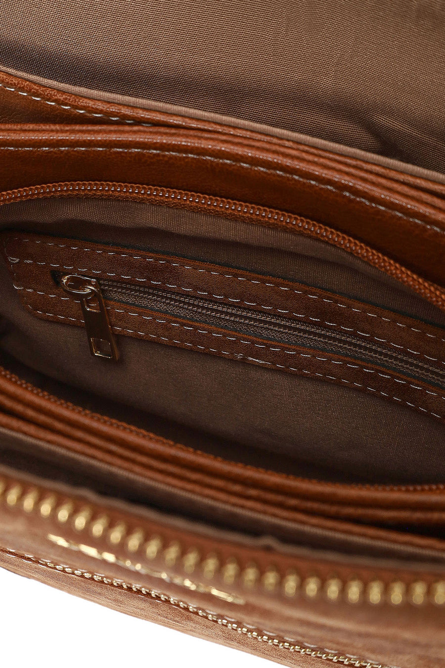 Woman Tobacco Long-Strap Nubuck Crossbody Bag