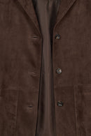 Gloria Woman Brown Oversize Suede Leather Jacket | Derimod