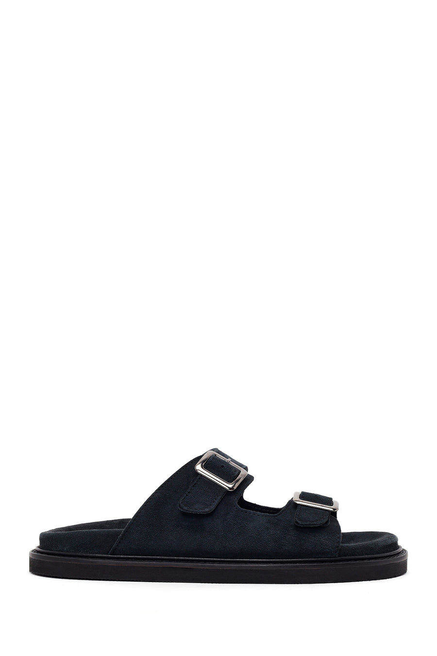 Male Black Strap Suede Slipper 26SFD626310 | Derimod