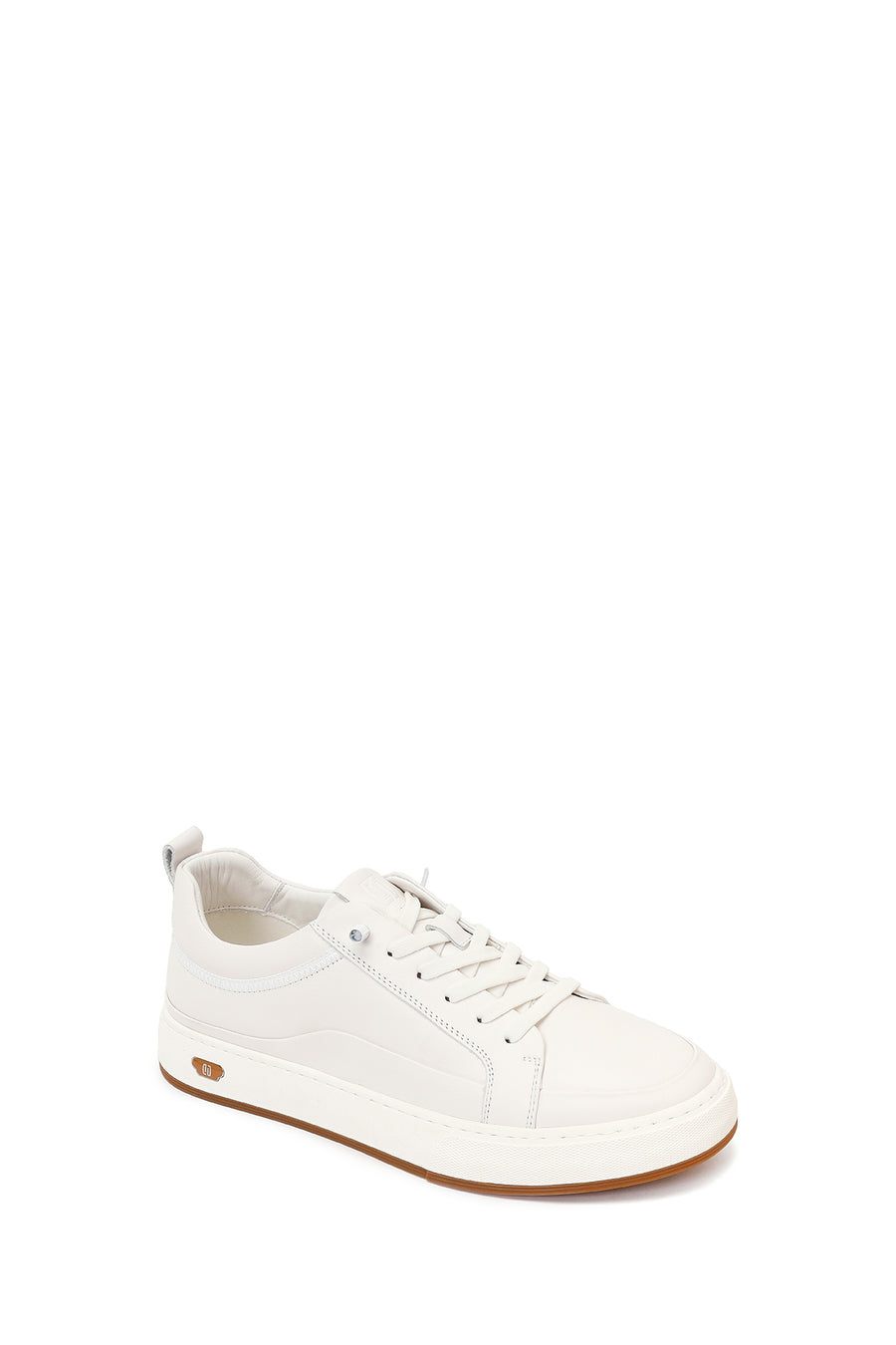 Erkek Beyaz Bağcıklı Deri Sneaker
