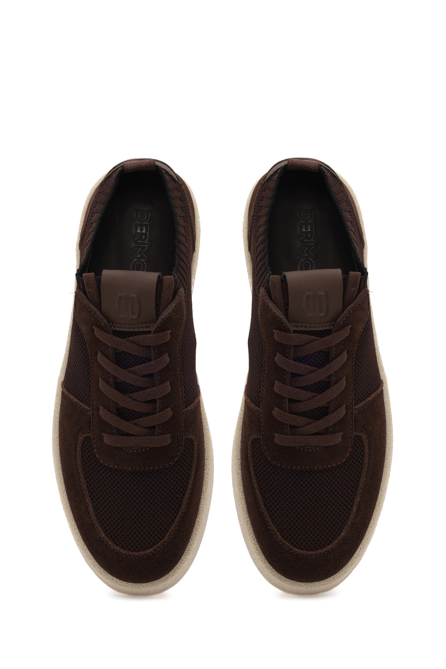 Erkek Kahverengi Bağcıklı Süet Deri Sneaker