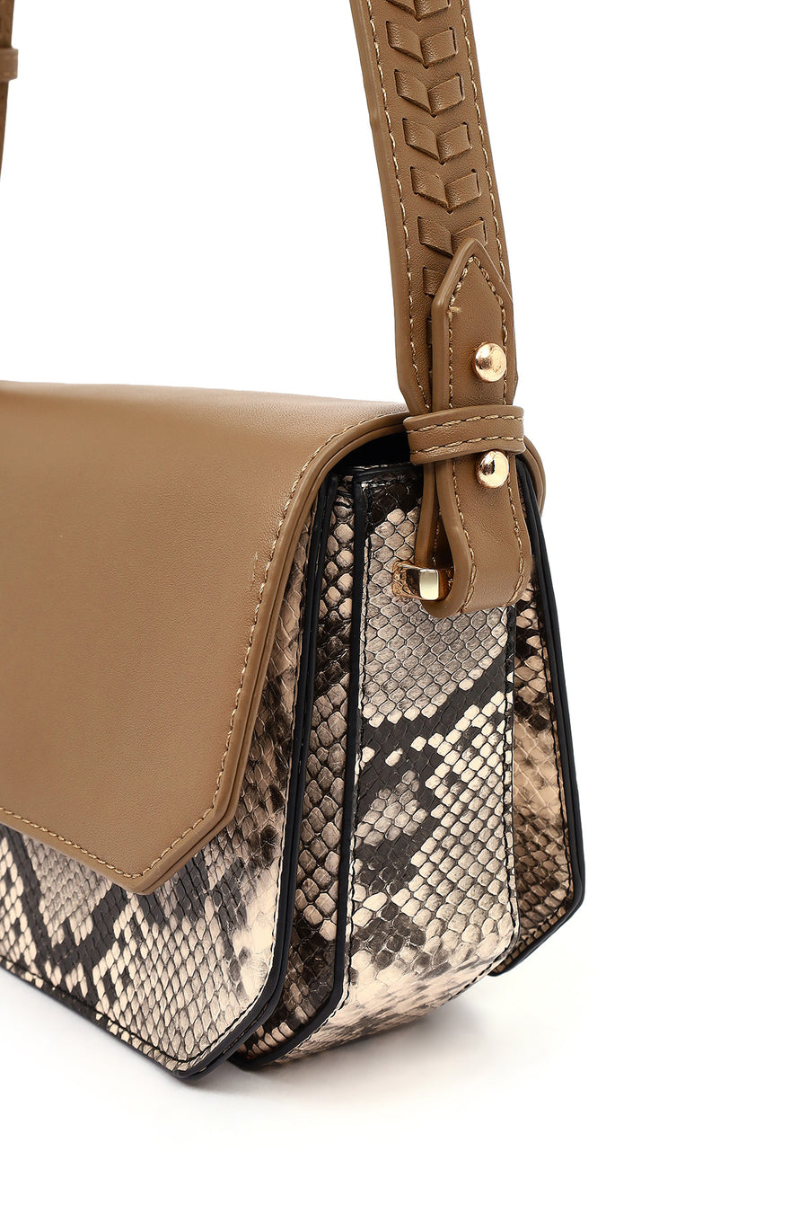 Women's Beige Long Strap Patterned Crossbody Bag
