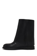 Woman Black Leather Boots | Derimod