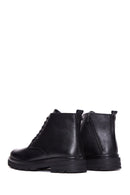 Men's Black Leather Zippered Boots | Derimod