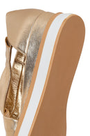 Women's Gold Chunky Metallic Leather Sandals | Derimod