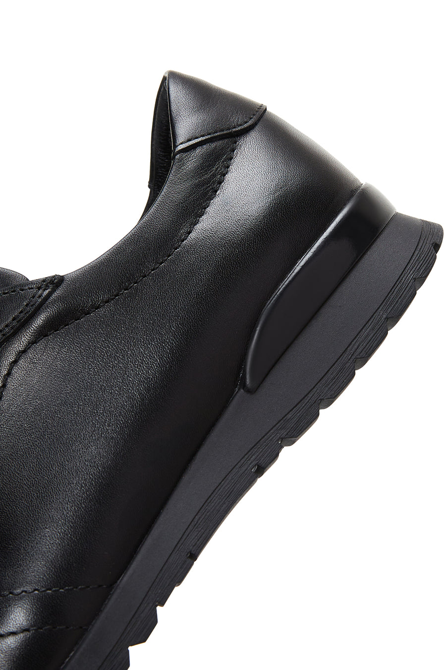 Men's Black Lace-Up Leather Casual Sneaker