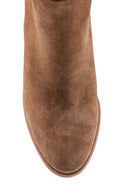 Women's Leather Suede Casual Heeled Boots | Derimod