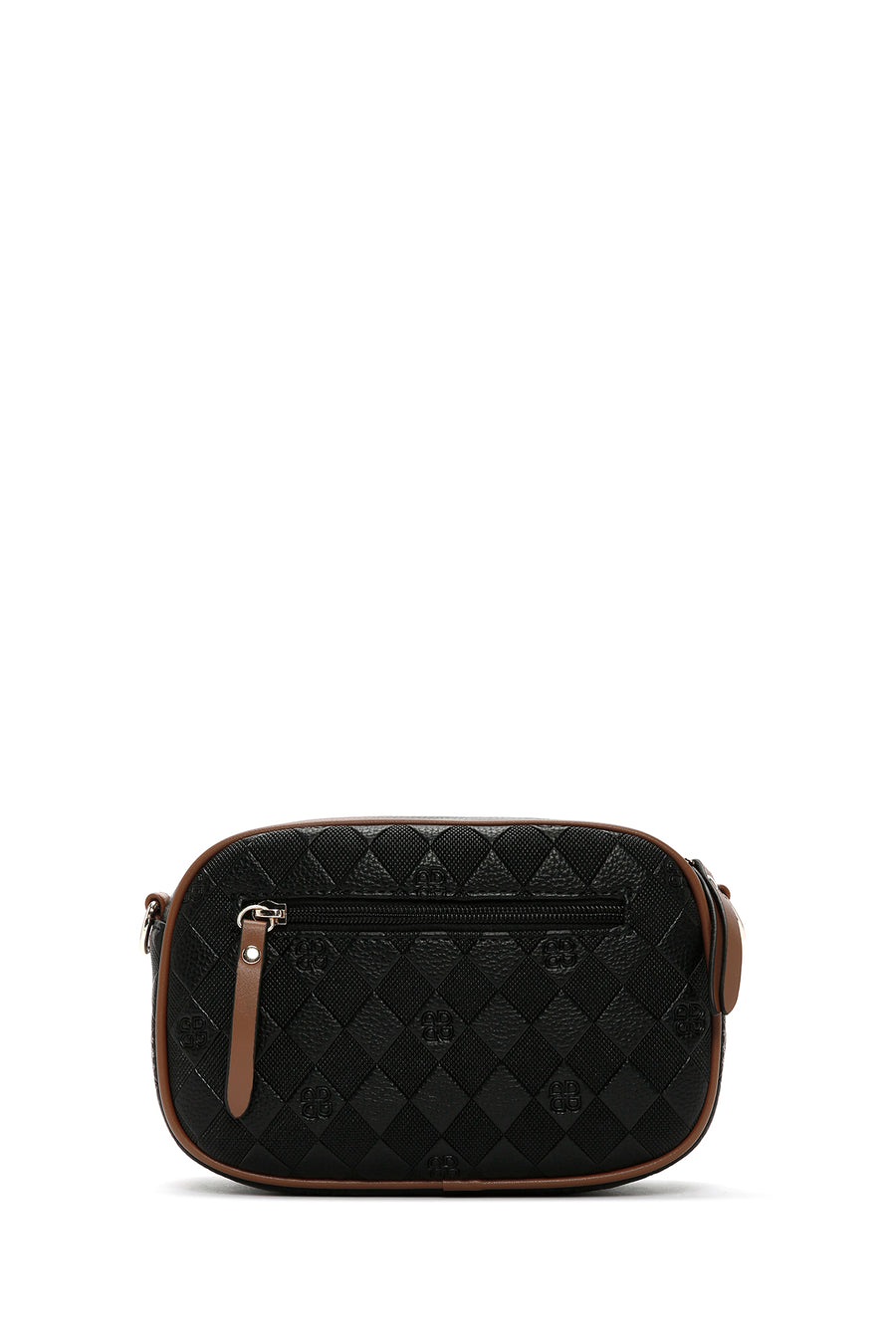 Women's Black Long Strap Printed Crossbody Bag