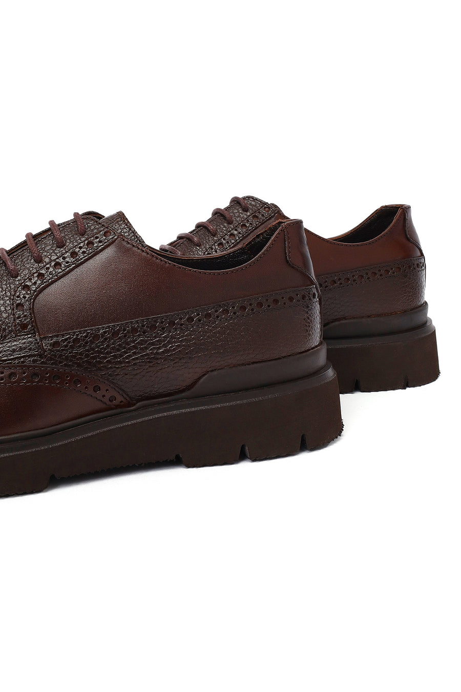 Men's Brown Lace Up Leather Casual Shoes