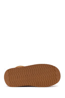 Woman Camel Thick-Soled Suede Teddy Boots | Derimod