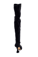 Women's Leather Stone Suede Heeled Boots | Derimod