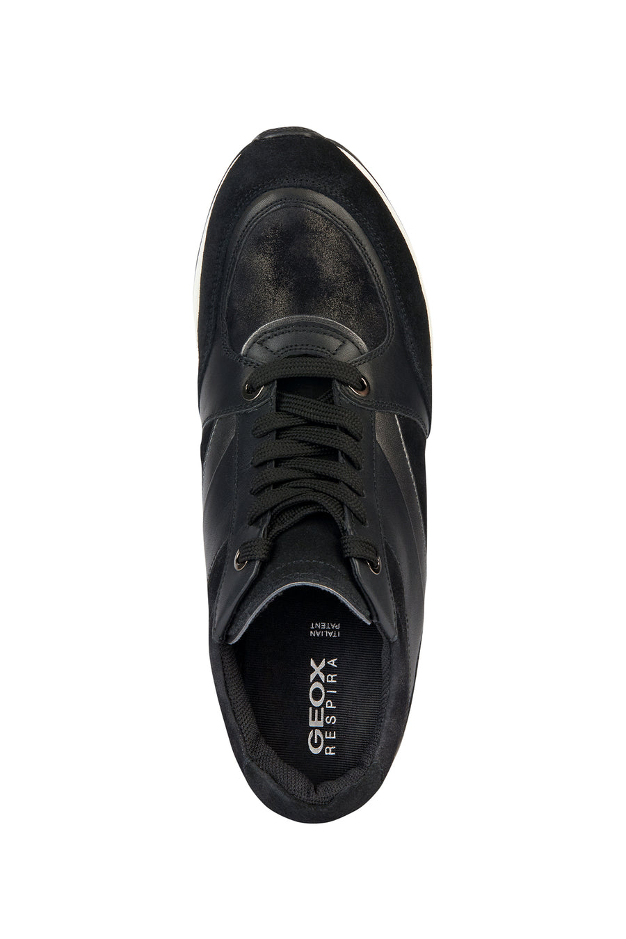 Geox Women's Black Zosma Wedge Heel Sneaker