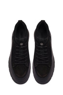 Male Black Lace-Up Nubuck Leather Sneaker | Derimod